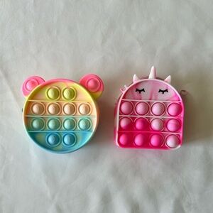 Popit Fidget Multicolor and Pink Coin Purse 2 Piece
